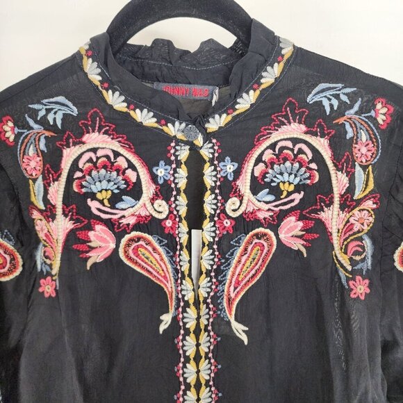 NWT Johnny Was Simone Blouse Embroidered Bohemian Size Small - Picture 8 of 15